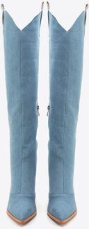 Dames Cowboylaarzen Lang Lichtblauw Denim Lichtblauw Katoen
