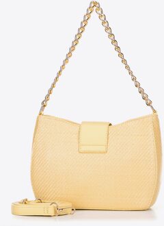 Dames Crossbody Tas Geweven Geel Polypropyleen