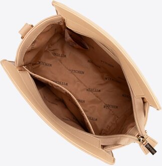 Dames Crossbody Tas in Monogram Beige, Eco-leer - maat