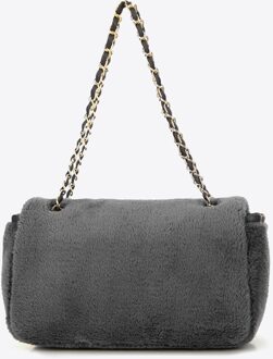 Dames Crossbody Tas met Bont, Grijs