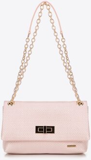 Dames crossbody tas met gevlochten ketting, roze polypropyleen - maat
