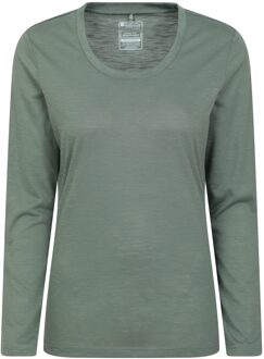 Dames/Dames Agra Slub Top met lange mouwen (Kaki Groen)