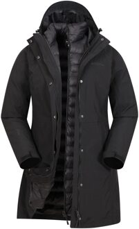 Dames/Dames Alaska Lange 3 in 1 Jas (Jet Zwart)