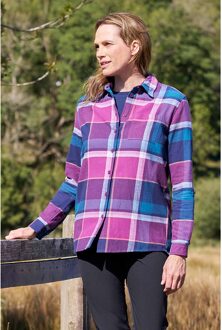 Dames/Dames Balsem Geborsteld Flanellen Longline Shirt (Paars)