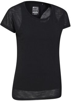 Dames/Dames Dubbel Gelaagd T-Shirt (Zwart) - maat EU 34 / UK 6