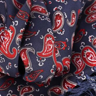 Dames/Dames Een Paisley Zijden Sjaal (Marine / Rood) Navy