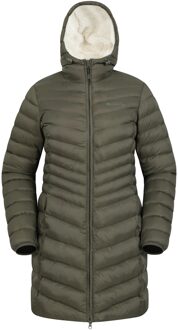 Dames/Dames Florence gewatteerde jas met imitatiebontvoering (Kaki Groen)