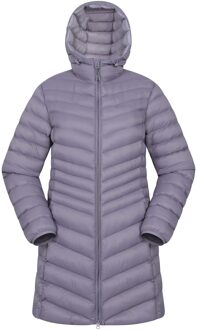 Dames/Dames Florence lange gewatteerde jas (Donker paars) - maat EU 36 / UK 8