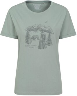 Dames/Dames Forest Bear Organic Loose Fit T-shirt (Kaki Groen) - maat EU 44 / UK 16