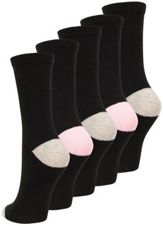 Dames/Dames Geurcontrole Sokken (Set van 5) (Jet Zwart) - EU 37-40