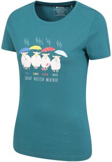 Dames/Dames Groot Brits Weer T-Shirt (Teal) - maat EU 38 / UK 10 Groenblauw