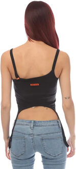 Dames/Dames Haaktanktop (Zwart) - maat