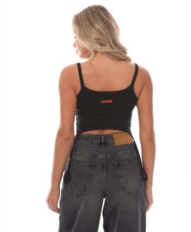 Dames/Dames Haken Tanktop (Zwart) - maat