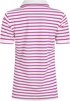 Dames/Dames Janely Gestreept Piqué Poloshirt (Donkere framboos) Fuchsia