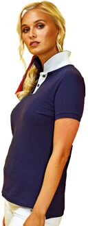 Dames/Dames Korte Mouwen Contrast Poloshirt (Marine / Wit) Navy
