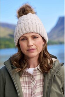 Dames/Dames Lisbon Pom Pom Borg gevoerde muts (Beige)