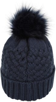 Dames/Dames Lisbon Pom Pom Borg gevoerde muts (Marine) Navy