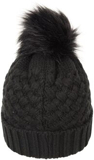 Dames/Dames Lisbon Pom Pom Borg gevoerde muts (Zwart)