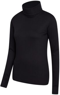 Dames/Dames Meribel Katoenen Roll Hals Top met Lange Mouwen (Zwart)