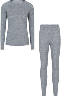 Dames/Dames Merino Wol Base Layer Set (Lichtgrijs) - EU 44 / UK 16
