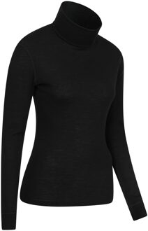 Dames/Dames Merino Wol Roll Hals Base Layer Top (Zwart)