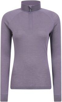 Dames/Dames Merino Wol Zip Hals Thermo Top (Donker paars) - EU 36 / UK 8