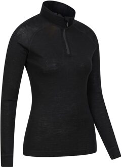 Dames/Dames Merino Wol Zip Hals Thermo Top (Zwart) - EU 50 / UK 22