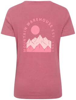 Dames/Dames Mountain Scene Organic T-shirt (Roze) - EU 34 / UK 6