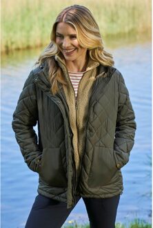 Dames/Dames Nebraskan Borg 3 in 1 gewatteerd jack (Kaki Groen) - maat EU 46 / UK 18