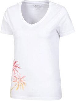 Dames/Dames Palmboom V Hals T-shirt (Wit) - EU 34 / UK 6