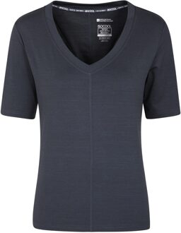 Dames/Dames Panna V Hals T-shirt (Zwart)