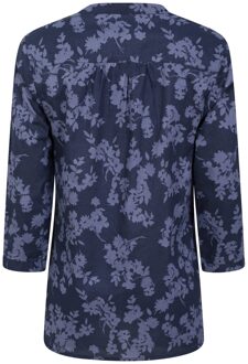 Dames/Dames Petra Gebloemd 3/4 Mouw Shirt (Marine) Navy - EU 36 / UK 8