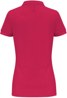Dames/dames Poloshirt met korte mouwen en effen mouwen (Heet Roze) - XL