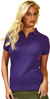 Dames/dames Poloshirt met korte mouwen en effen mouwen (Paars) - maat