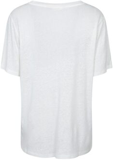 Dames/Dames Slub Linnen Blend T-shirt (Crème) - maat EU 42 / UK 14