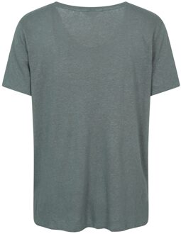 Dames/Dames Slub Linnen Blend T-shirt (Kaki Groen) - maat EU 44 / UK 16