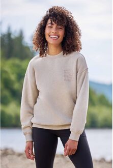 Dames/Dames Tekst Relaxed Fit Trui (Licht Beige) - maat EU 36 / UK 8