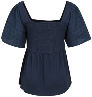 Dames/Dames Verona Broderie Mouwtop (Marine) Navy