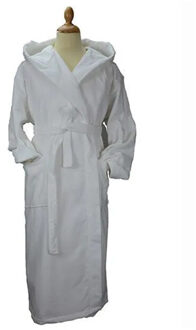 Dames deluxe badjas met capuchon Beige - XXL