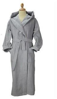 Dames deluxe badjas met capuchon - maat XXL Grijs