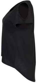 Dames drop tail t-shirt Zwart - S