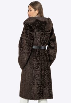 Dames Dubbelrijs Capuchonjas Bruin Polyester - M