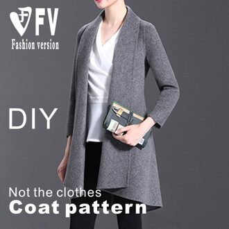 Dames Dubbelzijdige Wollen Jas Patroon Naaien Tekeningen BFY-182 Size XL