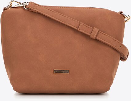 Dames eco-leer en bont etui, beige