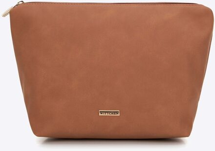 Dames eco-leer en imitatiebont shopper beige eco-leer - One Size