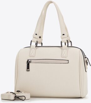 Dames Eco-leren Borsttas, Peanut Cream - maat Crème