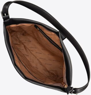 Dames Eco-leren Tas met Decoratieve Sluiting Zwart Eco-leer