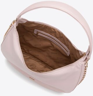 Dames Eco-leren Tas met Ketting, Roze - One Size