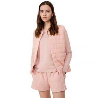 Dames effen gilet Roze - M