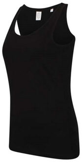 Dames feel good stretch vest top Zwart